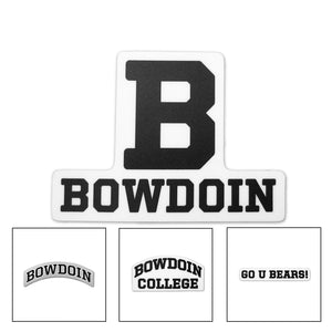 4 Variants of Bowdoin text sticker.