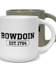 White and gray Bowdoin mugs