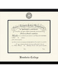 Black diploma frame with ivory matte and Bowdoin College seal and branding.