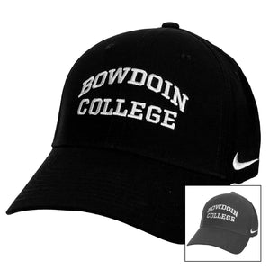 Two colors of Bowdoin College Legacy91 Nike hats.