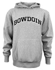 Heather grey hoodie with BOWDOIN imprint.