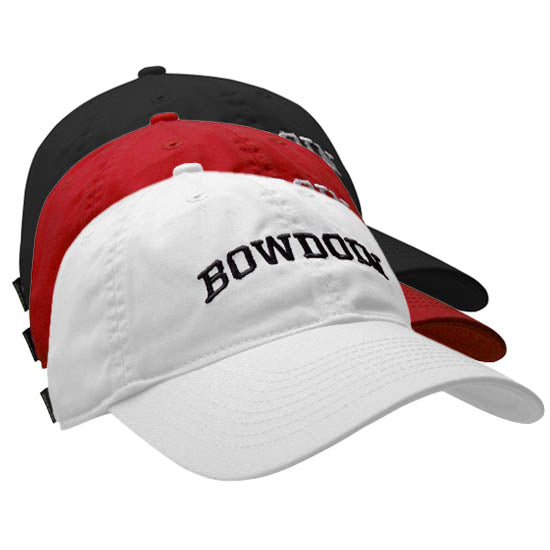 White, black, and red women's washed EZ twill hats