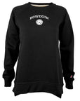 Black sweatshirt with 'Bowdoin' text and logo on a white background