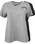 Both colors of V-neck women's tees