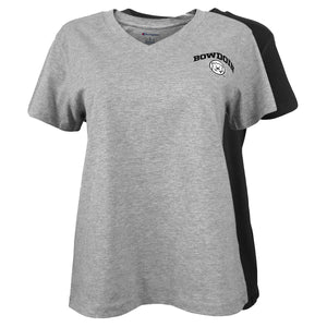 Both colors of V-neck women's tees