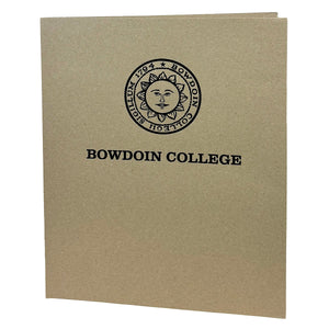 Kraft brown paper folder with sun seal imprint.