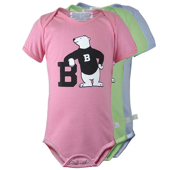 Montage of 3 colors of Spirit Bear diaper shirts