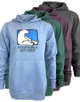 Four hoodies in different colors with a polar bear graphic and text on a white background