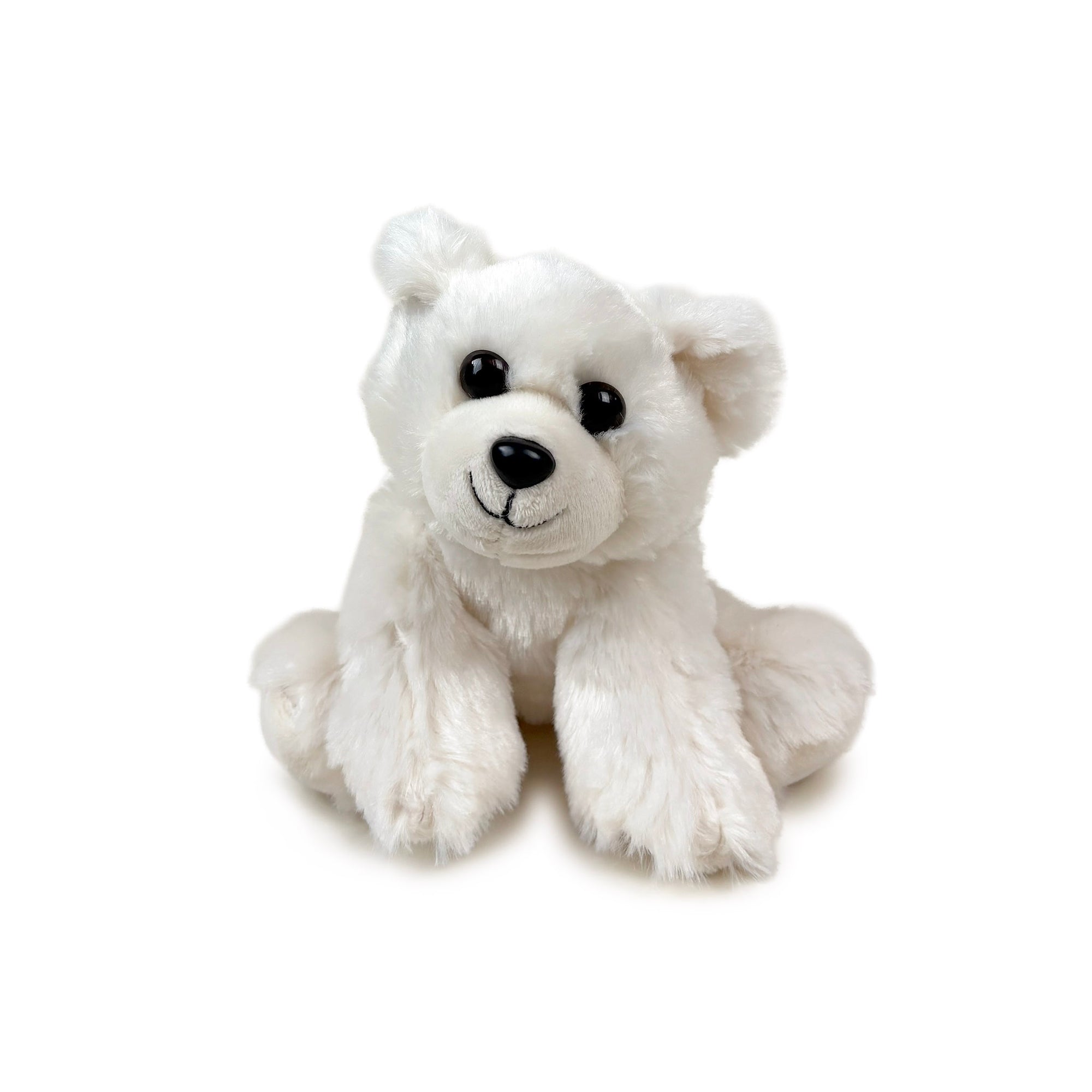 White teddy bear on a white background