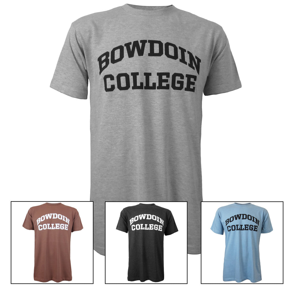 4 colors of Bowdoin College Sustainable Tee