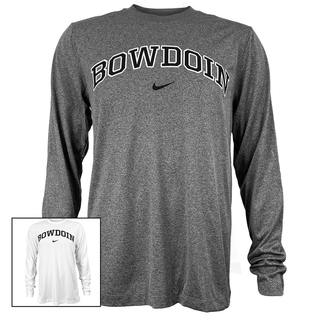 Two colors of long-sleeved Bowdoin Legend Tee.