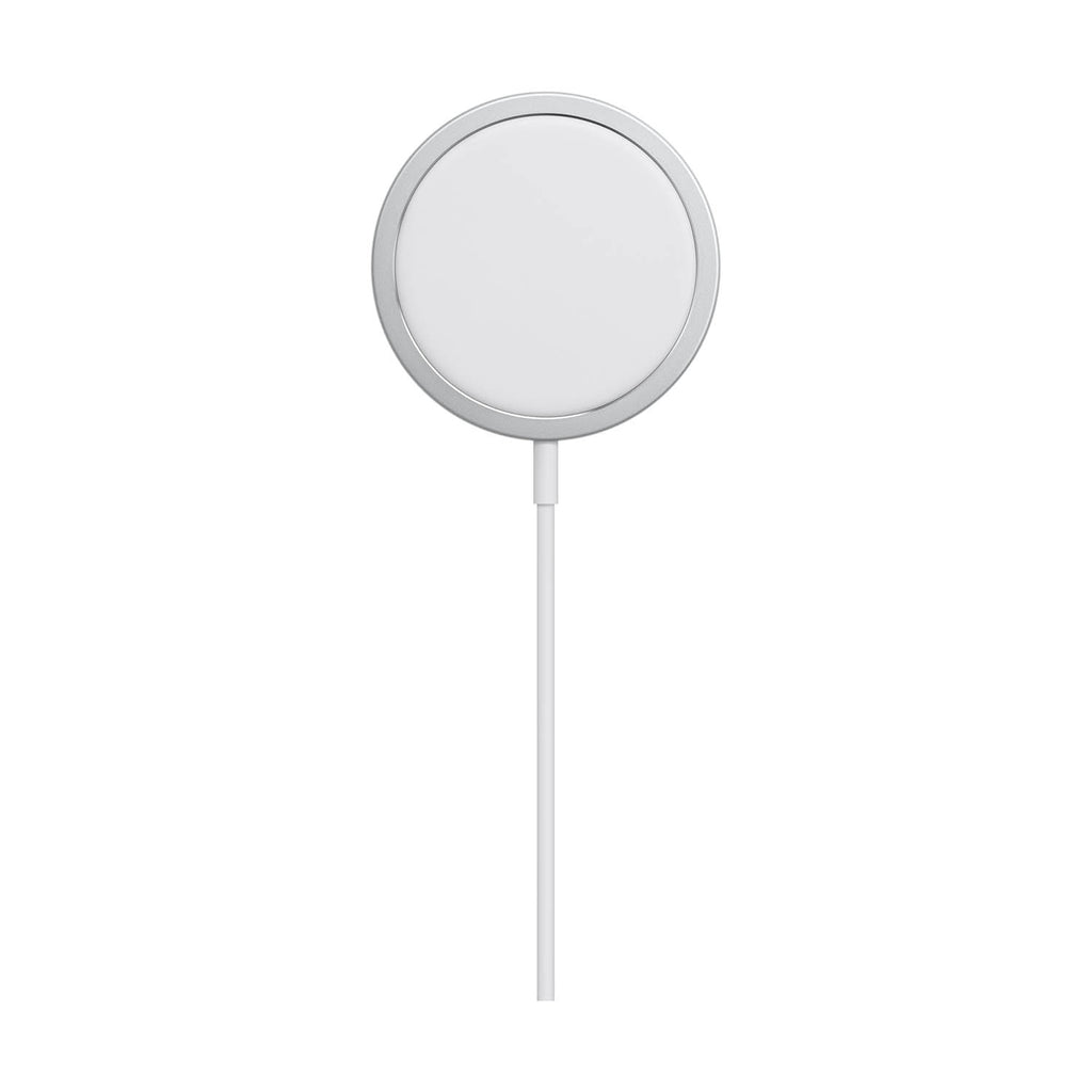 Round white Apple mag safe charger