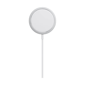 Round white Apple mag safe charger