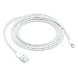 2 meter white lightning to USB cable