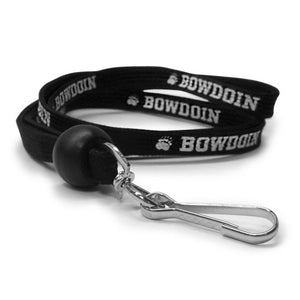 Bowdoin black shoelace style lanyard with J-hook.