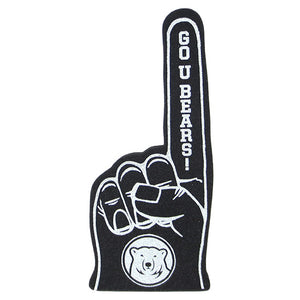 Black foam finger with GO U BEARS! on the finger and mascot medallion on the palm.