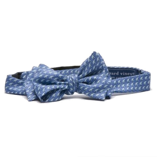 Light blue bowtie with all-over polar bear print.