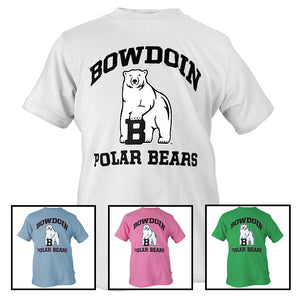 Montage of different colors of youth Polar Bears tee.