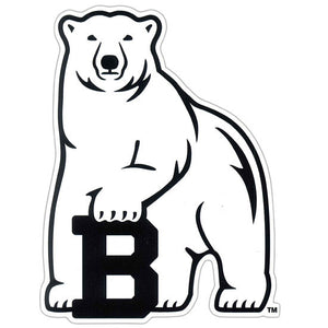 Black and white Bowdoin polar bear mascot decal.