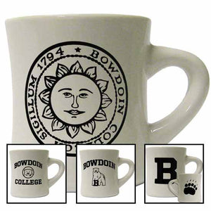 Montage of 4 Bowdoin diner mugs.