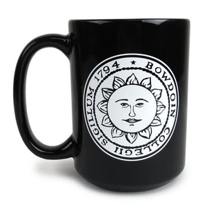 Bowdoin medallion mug reverse view with sun seal.