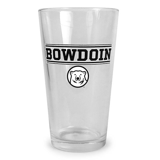 Pint Glass with Bowdoin & Mascot Medallion
