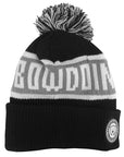 Left side of hat with word BOWDOIN.