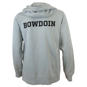 Back view of hood with black BOWDOIN imprint across upper back.