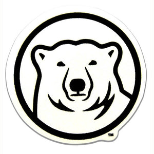 Small magnet with polar bear medallion imprint.