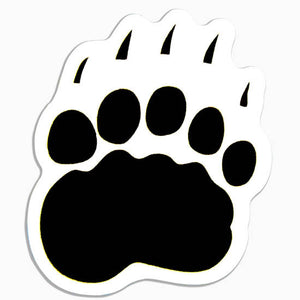 Small magnet with paw print imprint.