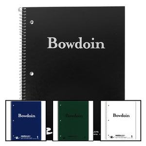 Different colors of 80-sheet Bowdoin notebooks.