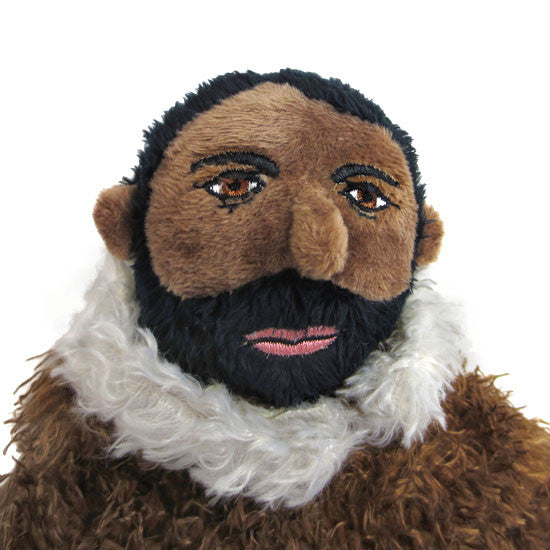 Closeup of Henson doll with hood down.