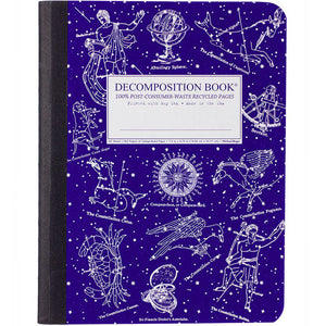 Tapebound Decomposition Book with cover imprint of constellations.