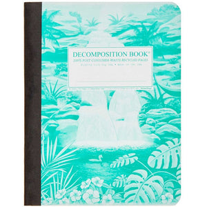 Tapebound Decomposition Book with cover imprint of a Hawaiian waterfall.