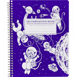 Coilbound Decomposition Book with cover image of kittens in outer space.