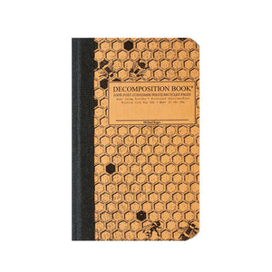 Pocket-sized tapebound Decomposition book with honeycomb on the cover.