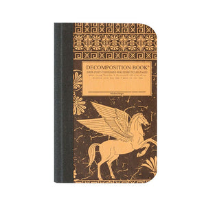 Pocket-sized tapebound Decomposition book with pegasus on cover.
