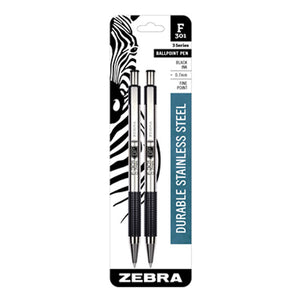 2-pack of stainless steel retractable pens.