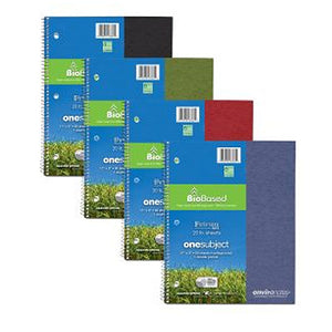 Stack of spiral bound notebooks in black, green, red, and blue.