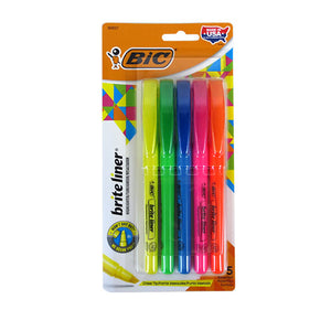 5-color pack of bic highlighters.