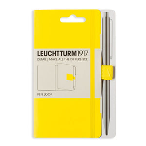 Elastic pen loop and packaging in lemon yellow