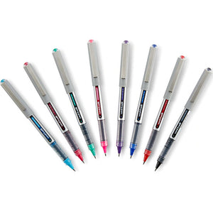 Fan of different colors of Uni-ball Vision pens.