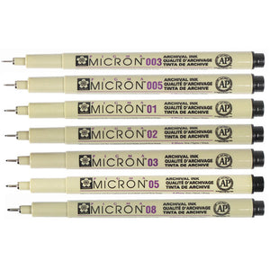 Different sizes of Micron pens.
