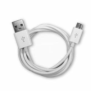 White micro USB cable.
