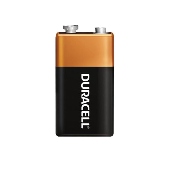 Duracell 9-volt battery.