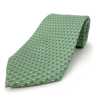 Mint green silk tie with an all-over imprint of the Hyde Plaza polar bear.
