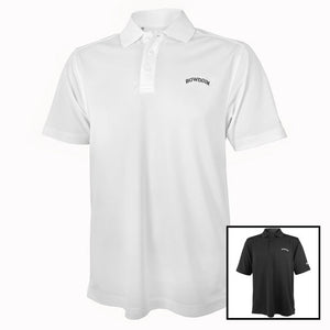 Montage of white and black Under Armour polo shirts.