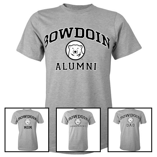 Montage of 4 Bowdoin family tees.